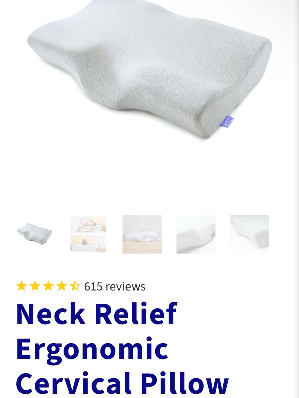 Like-new Cushion Lab Neck Relief Ergonomic Cervical Pillow